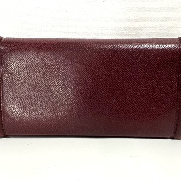 Ferragamo Vara Burgundy Leather Continental Wallet/Clutch/Crossbody - Picture 3 of 12